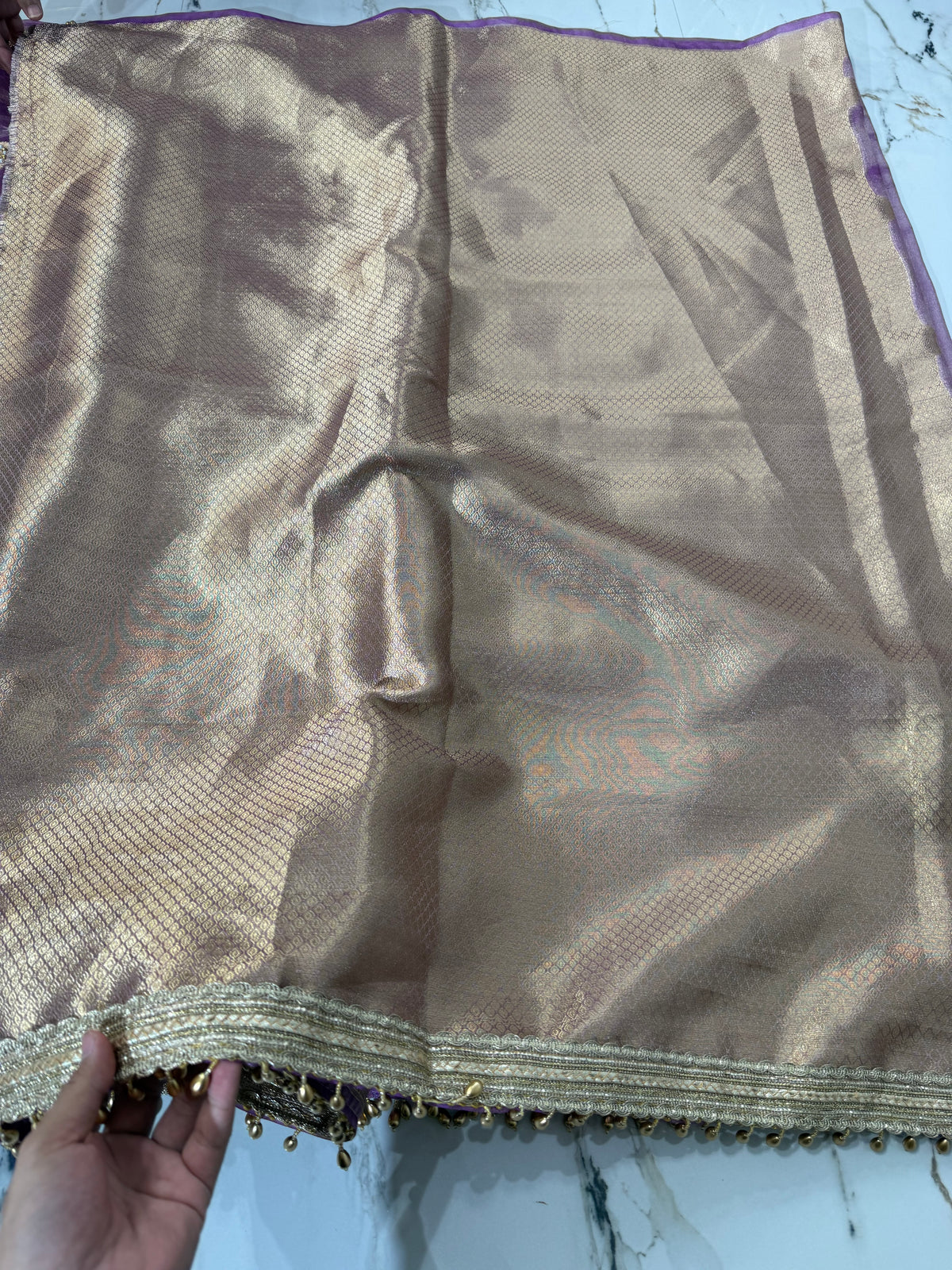 Banarasi Soft Tissue Silk Saree With Mirror And Ghunghroo Work