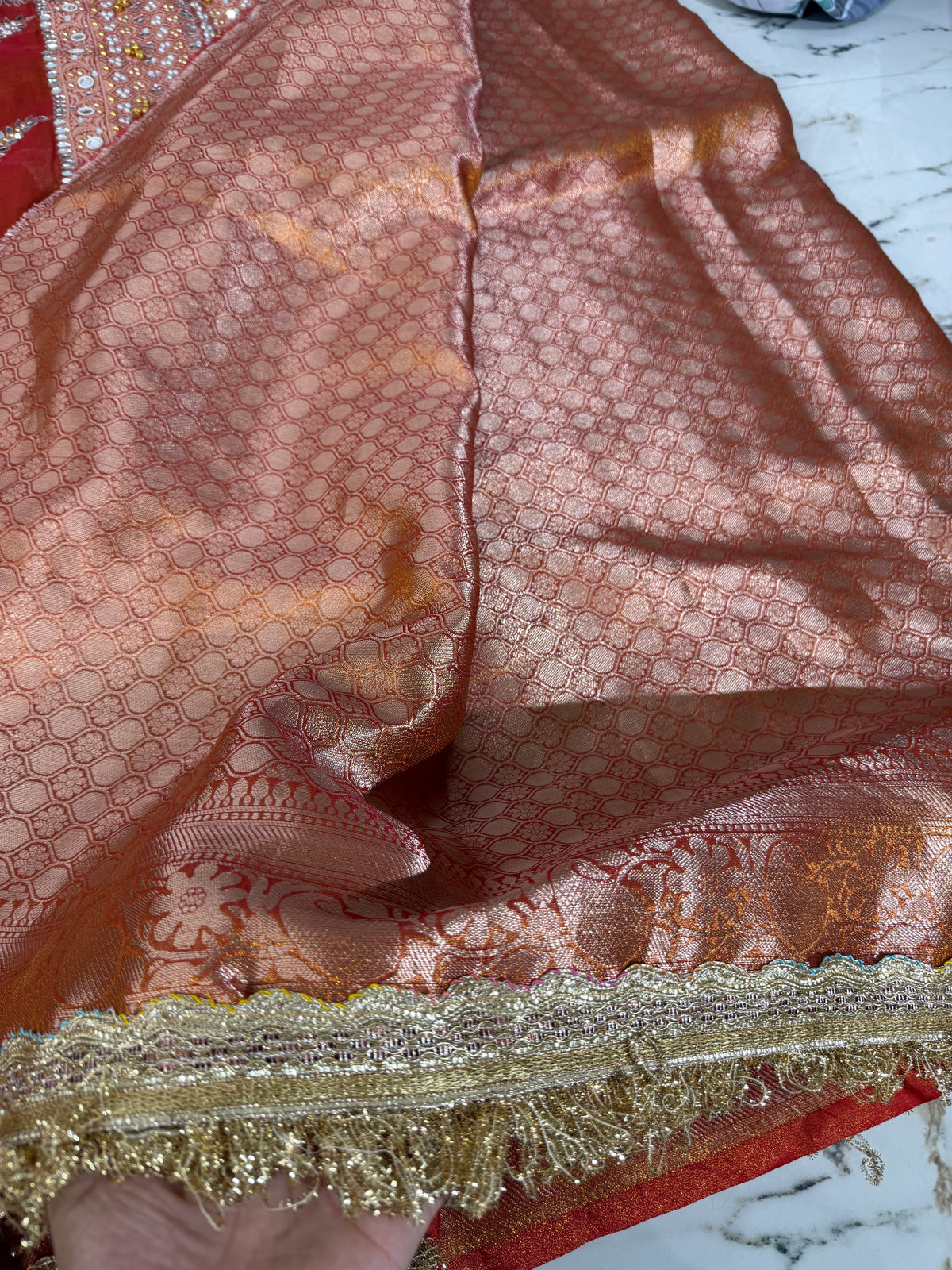 Banarasi Soft Tissue Silk Saree With Mirror And Ghunghroo Wrok