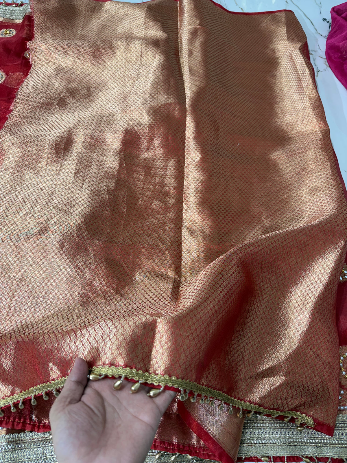 Banarasi Soft Tissue Silk Saree With Mirror And Ghunghroo Work