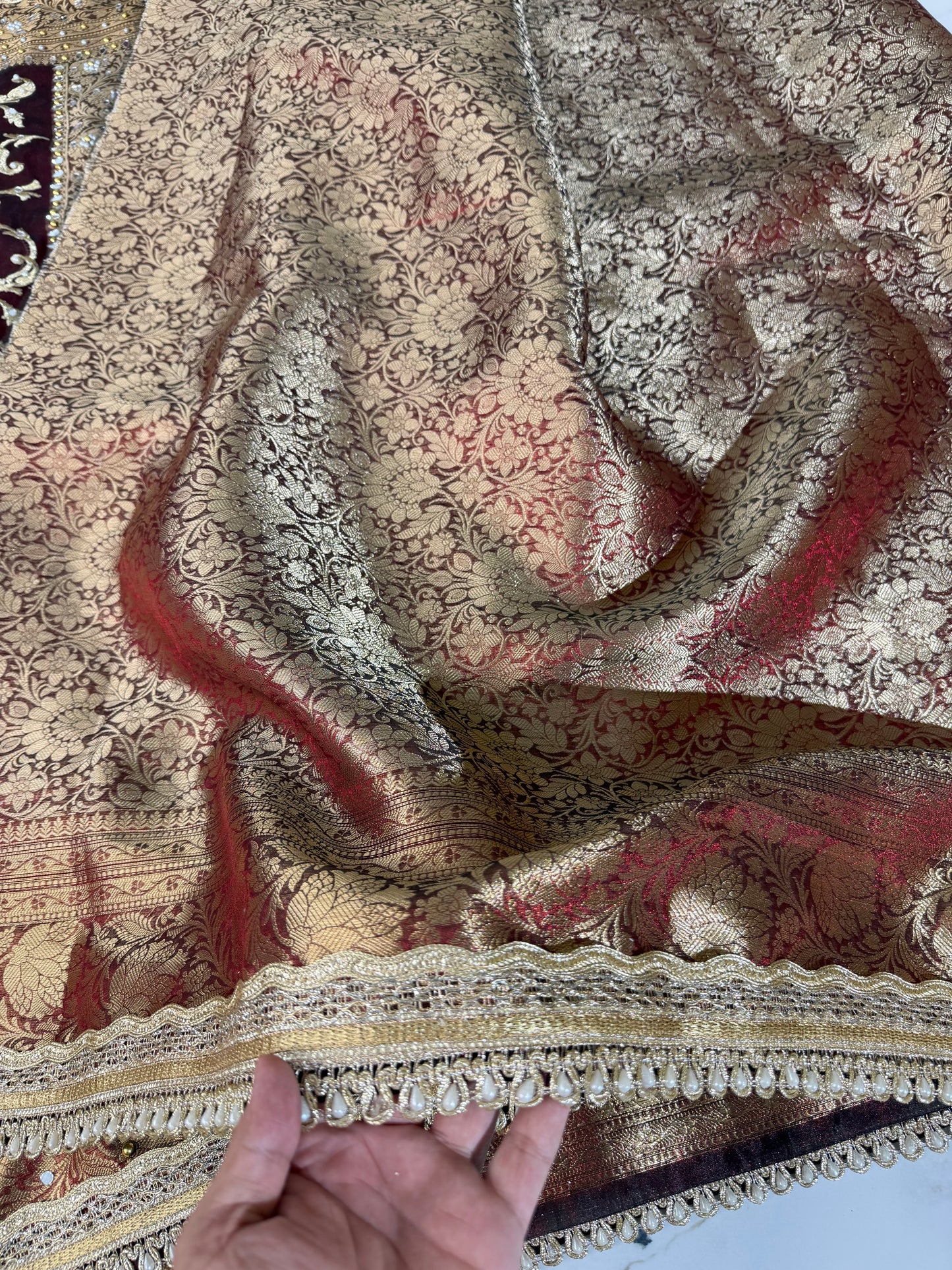 Banarasi Soft Tissue Silk Saree With Embroidery Work or Mirror Work
