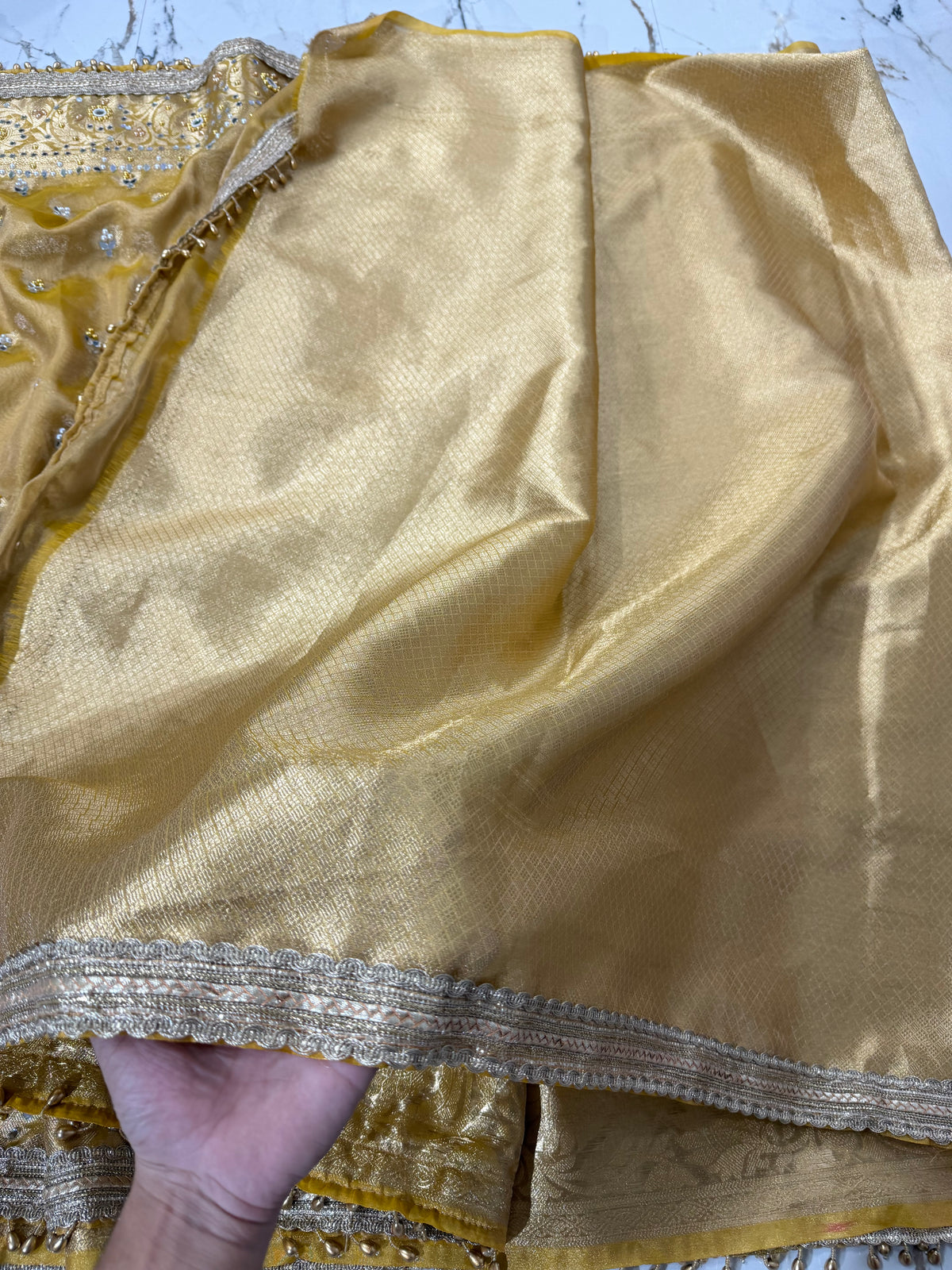 Banarasi Soft Tissue Silk Saree With Mirror And Ghunghroo Work