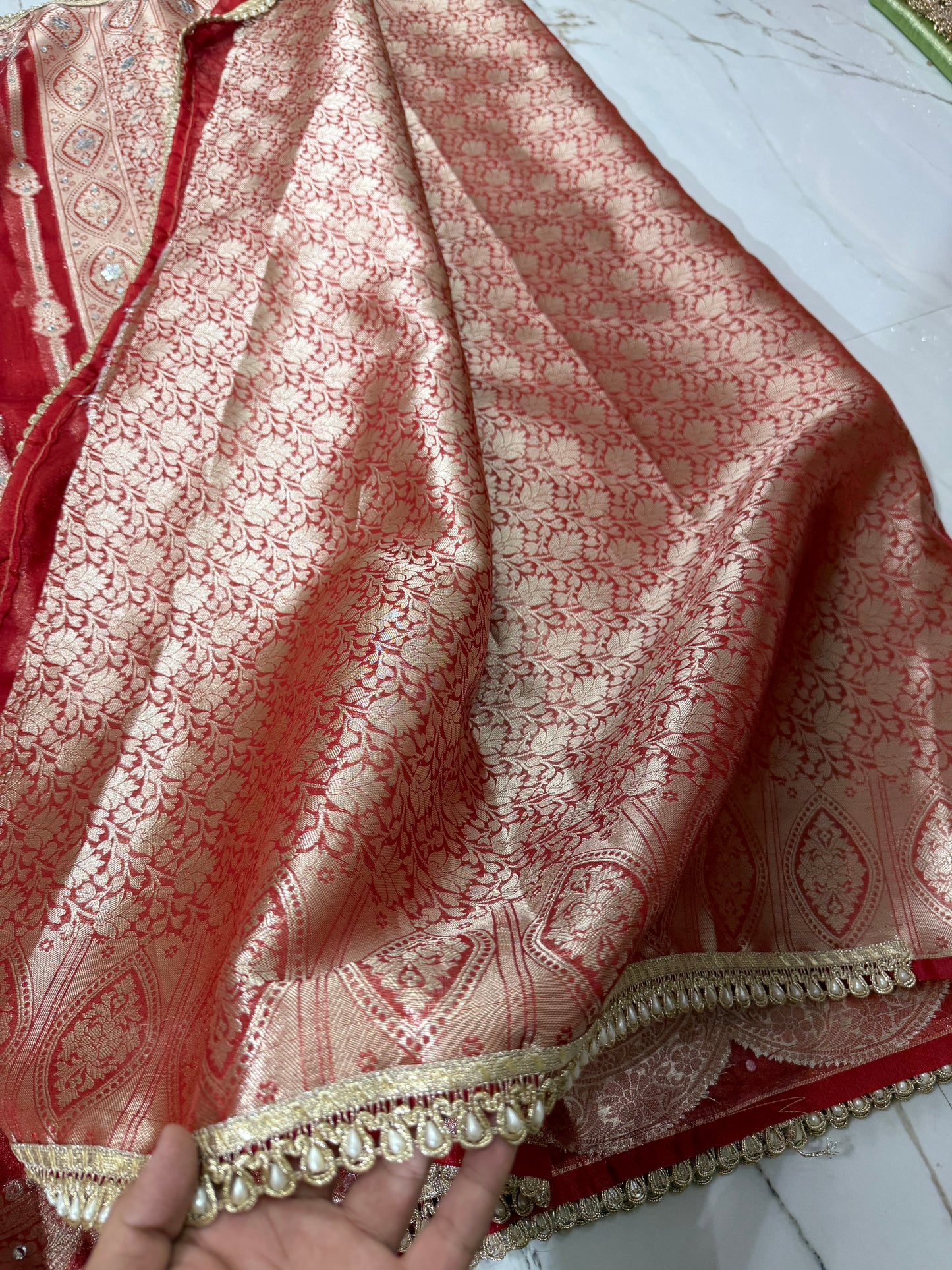 Banarasi Soft Tissue Silk Saree With Mirror Work