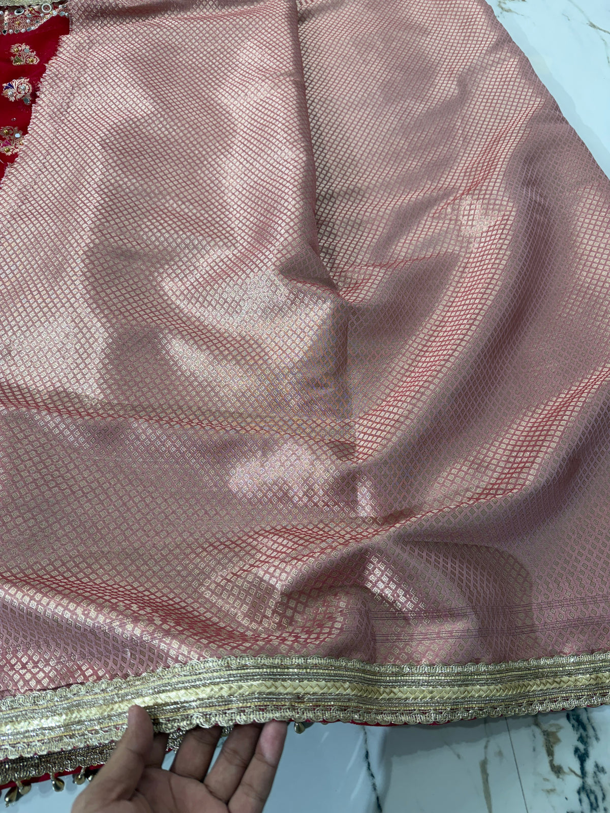 Banarasi Soft Georgette Silk Saree With Mirror And Ghunghroo Work