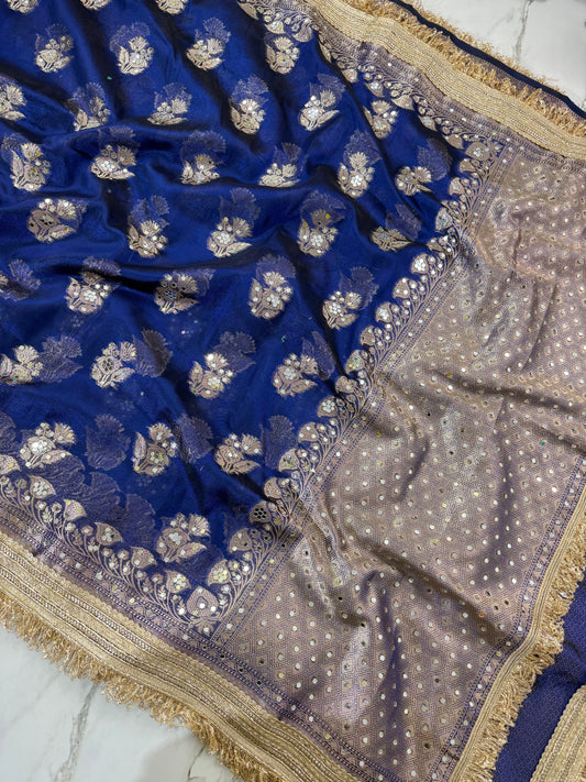 Banarasi Tissue Silk Saree With Mirror Work