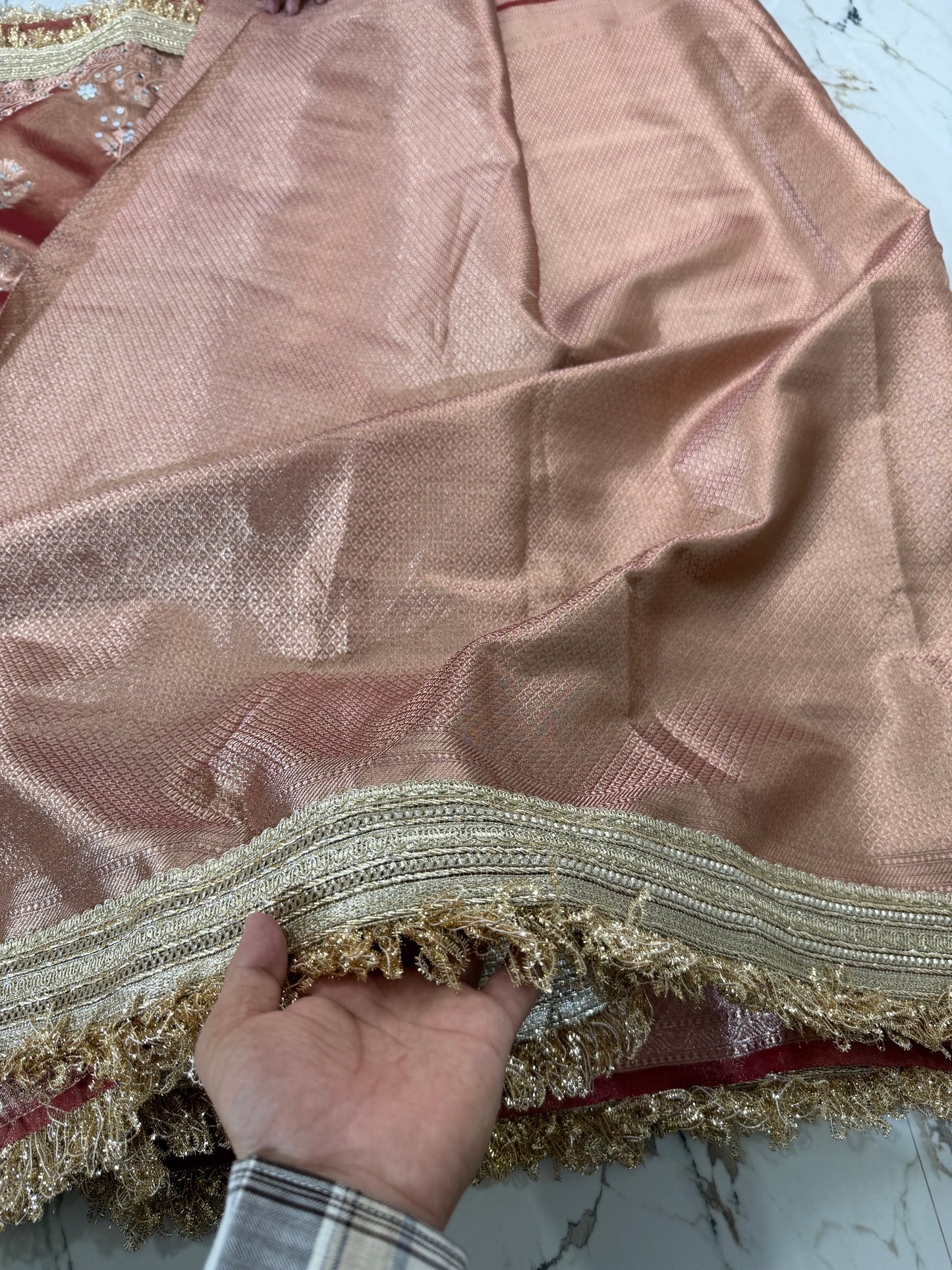 Banarasi Soft Tissue Silk Saree With Mirror Work
