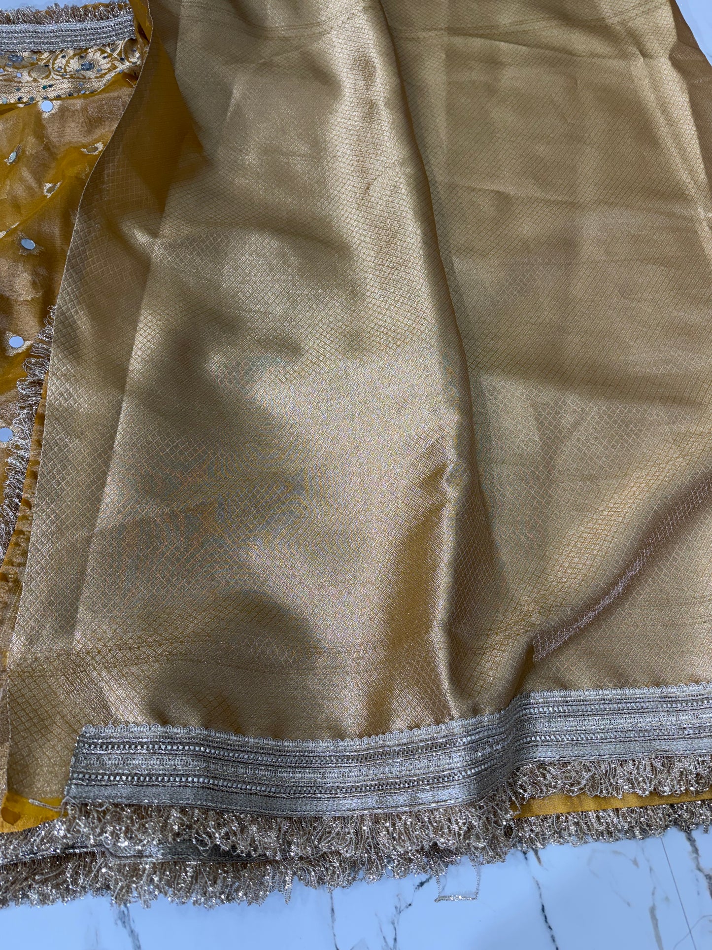 Banarasi Soft Tissue Silk Saree With Mirror Work