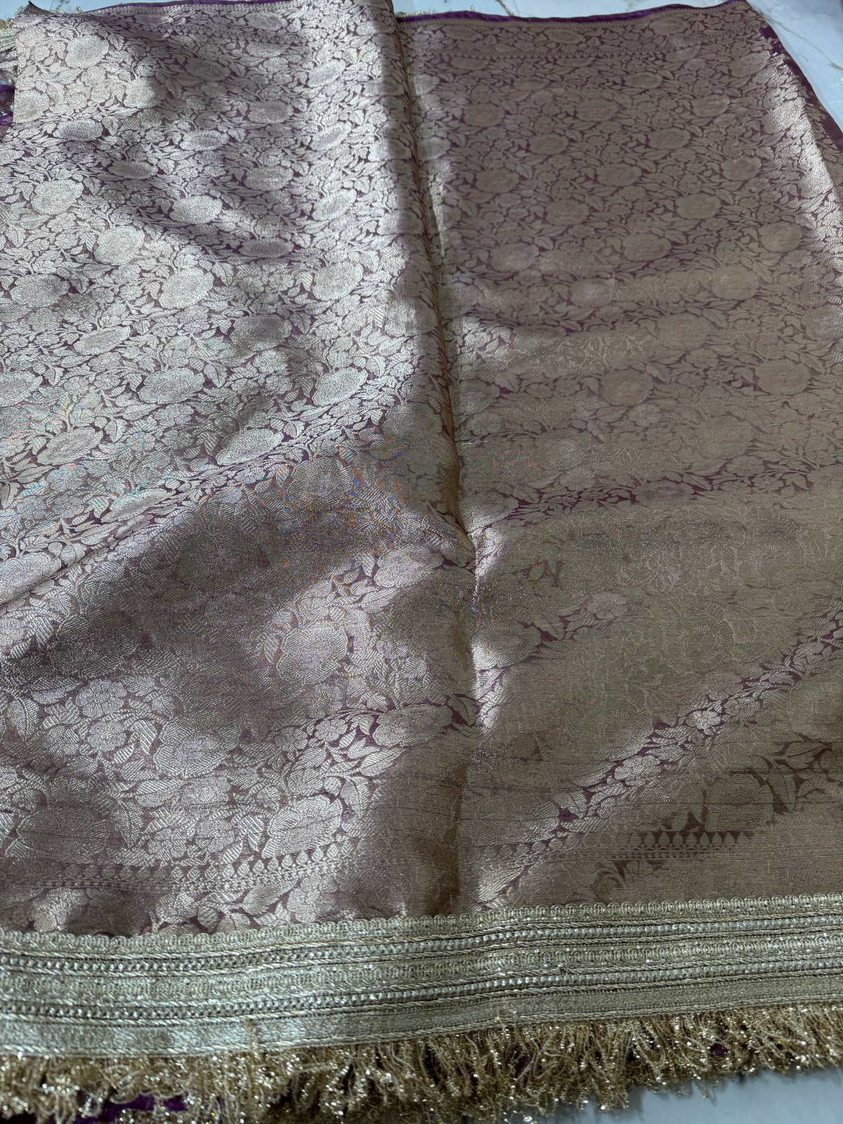Banarasi Soft Tissue Silk Saree With Mirror And Ghunghroo Work