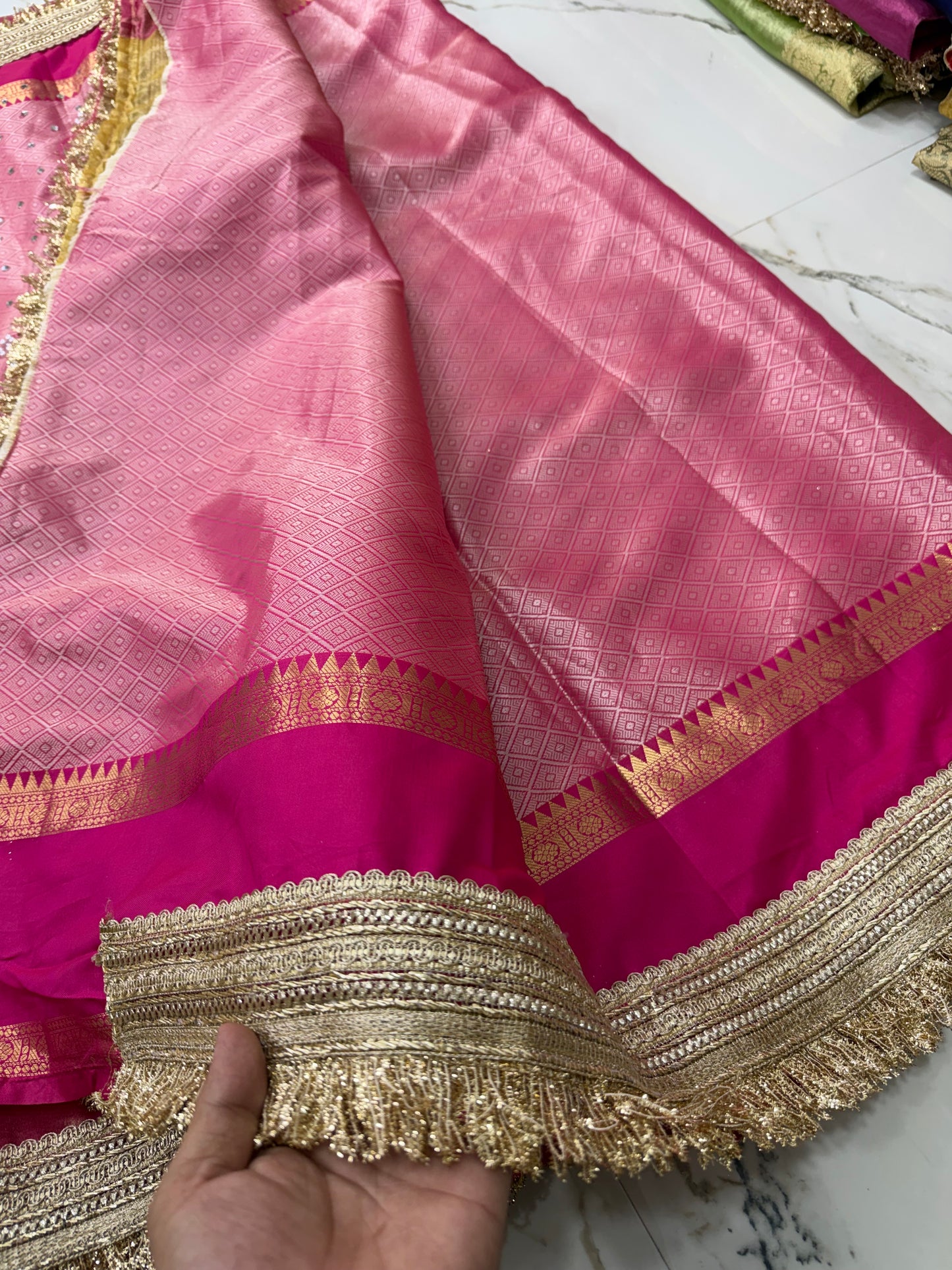 Banarasi Soft Tissue Silk Saree With Mirror Work and Pearl Work