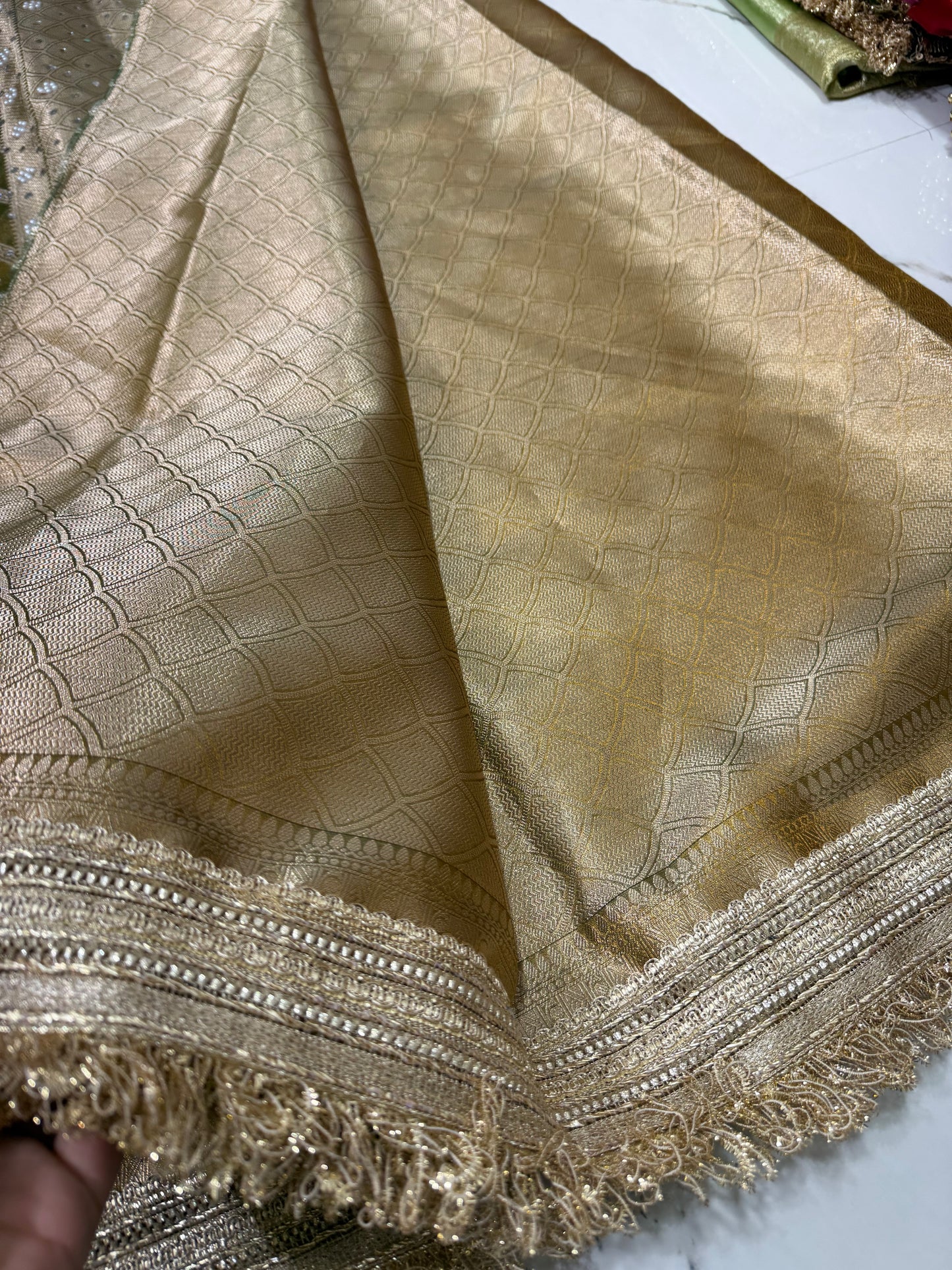 Banarasi Soft Tissue Silk Saree With Mirror Work