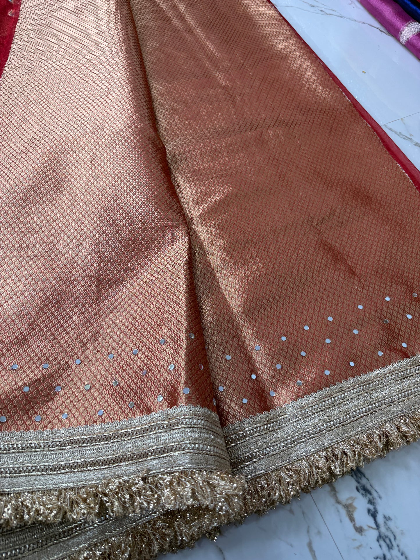 Banarasi Soft Tissue Silk Saree With Mirror Work
