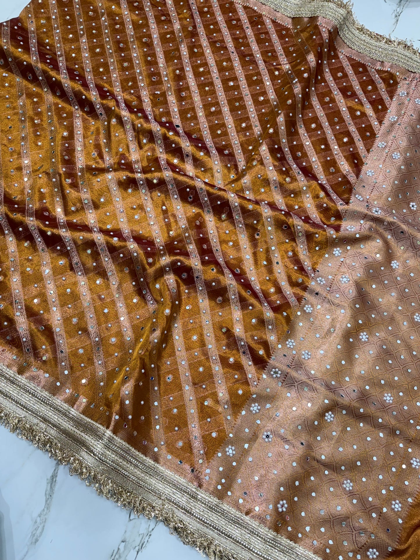 Banarasi Soft Tissue Silk Saree With Mirror Work