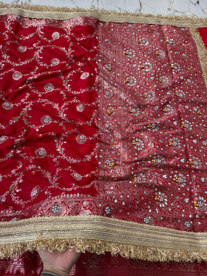 Banarasi Soft Georgette Silk Saree With Mirror And Ghunghroo Work