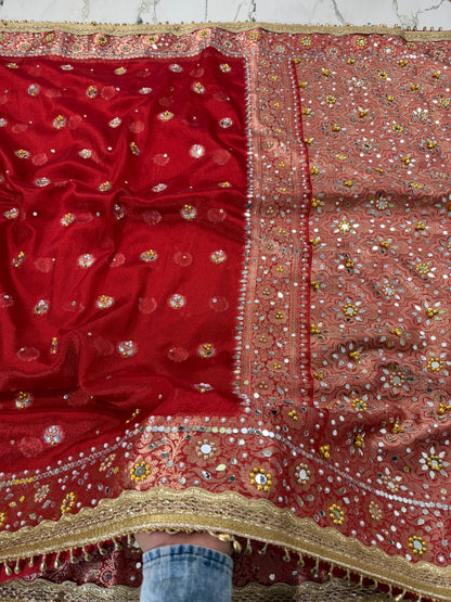 Banarasi Soft Tissue Silk Saree With Mirror And Ghunghroo Work