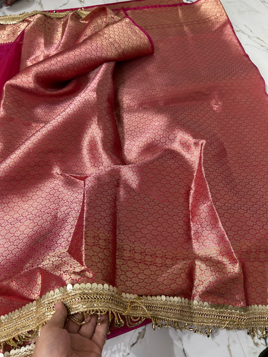 Banarasi Soft Tissue Silk Saree With Dual Tone