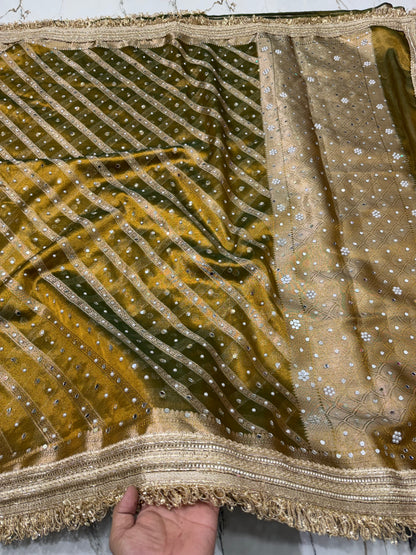 Banarasi Soft Tissue Silk Saree With Mirror Work
