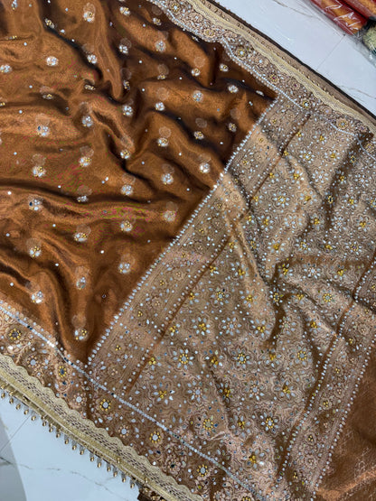 Banarasi Soft Tissue Silk Saree With Mirror And Ghunghroo Work