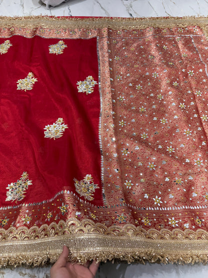 Banarasi Soft Tissue Silk Saree With Embroidery Work or Mirror work