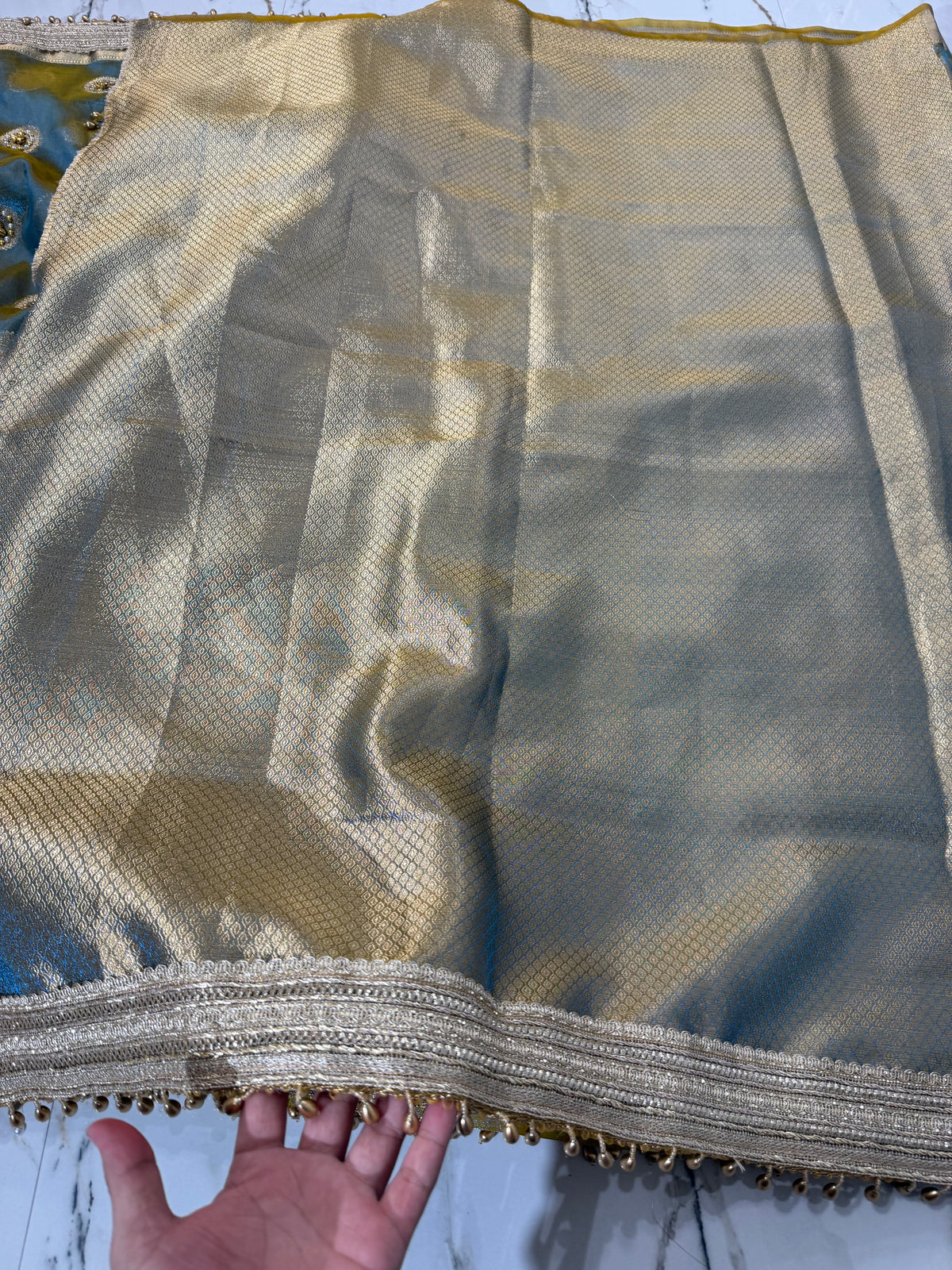 Banarasi Soft Tissue Silk Saree With Mirror And Ghunghroo Work