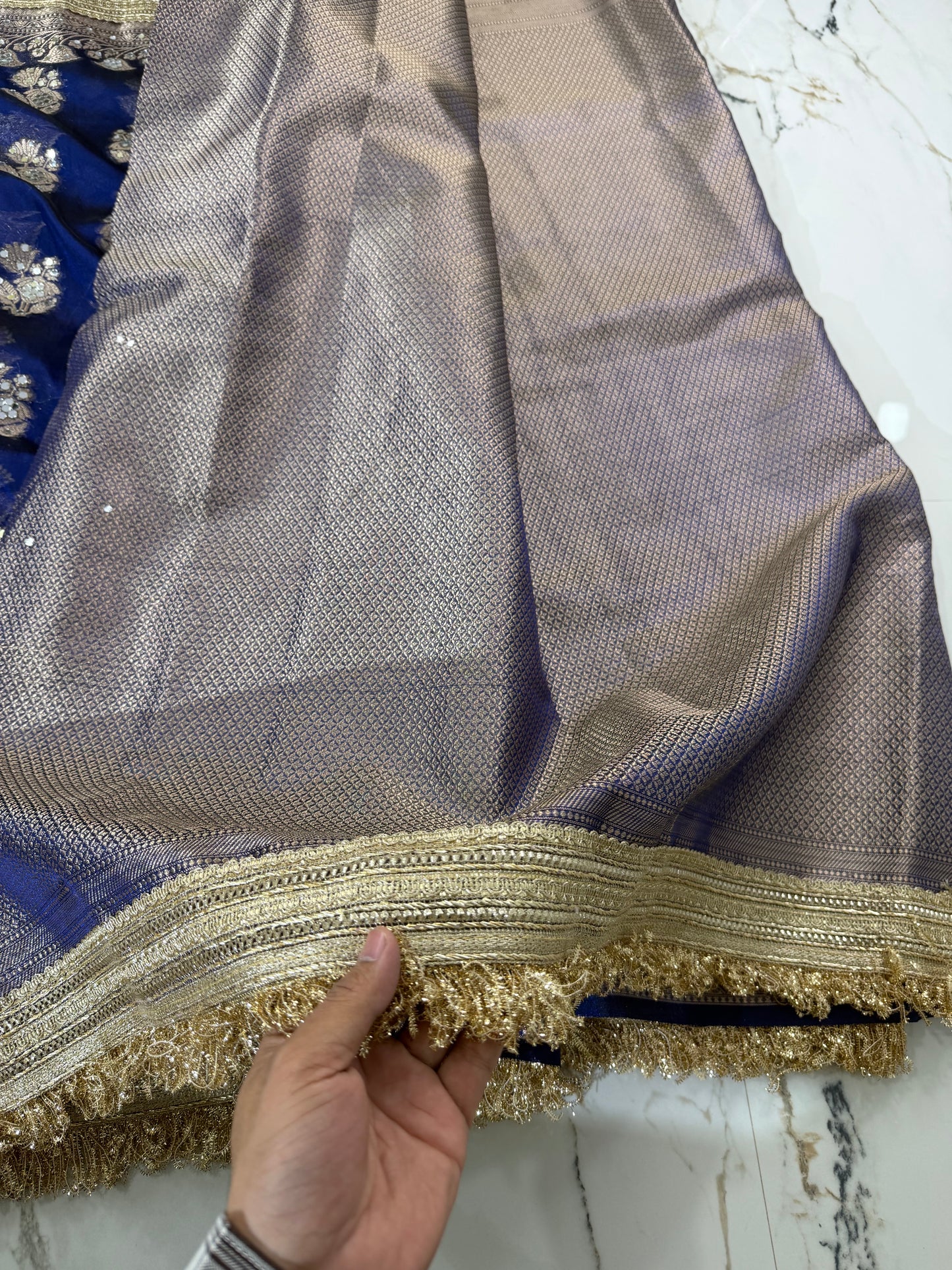 Banarasi Tissue Silk Saree With Mirror Work