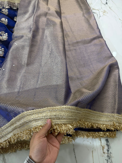 Banarasi Tissue Silk Saree With Mirror Work