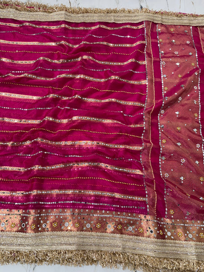 Banarasi Soft Tissue Silk Saree With Mirror Work