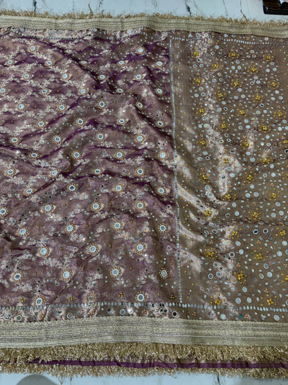 Banarasi Soft Tissue Silk Saree With Mirror And Ghunghroo Work