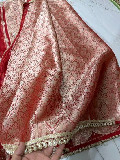 Banarasi Soft Tissue Silk Saree With Mirror Work