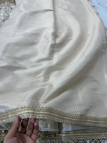 Banarasi Soft Georgette Silk Saree With Mirror And Ghunghroo Work