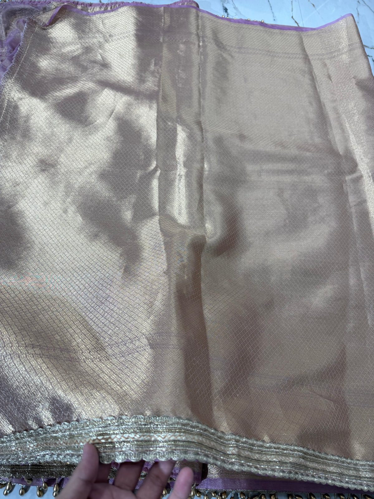 Banarasi Soft Tissue Silk Saree With Mirror And Ghunghroo Work