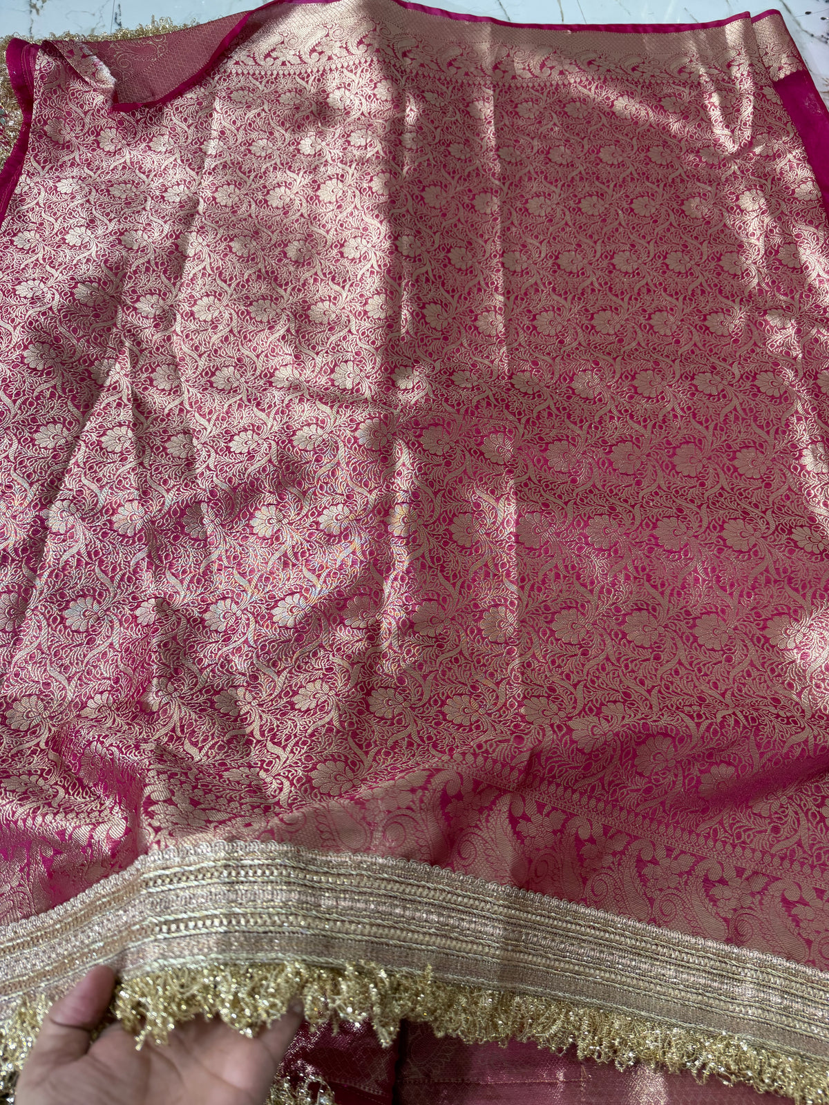 Banarasi Premium Quality Soft Kora Silk Saree With Mirror And Ghunghroo Work