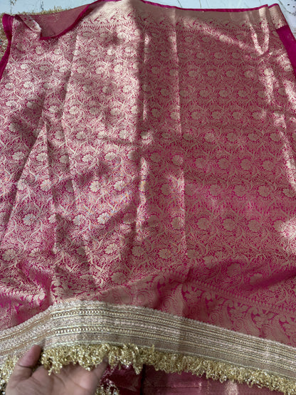 Banarasi Premium Quality Soft Kora Silk Saree With Mirror And Ghunghroo Work