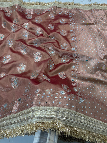 Banarasi Soft Tissue Silk Saree With Mirror Work