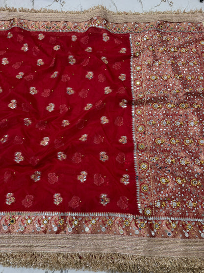 Banarasi Premium Quality Soft Kora Silk Saree With Mirror And Ghunghroo Work