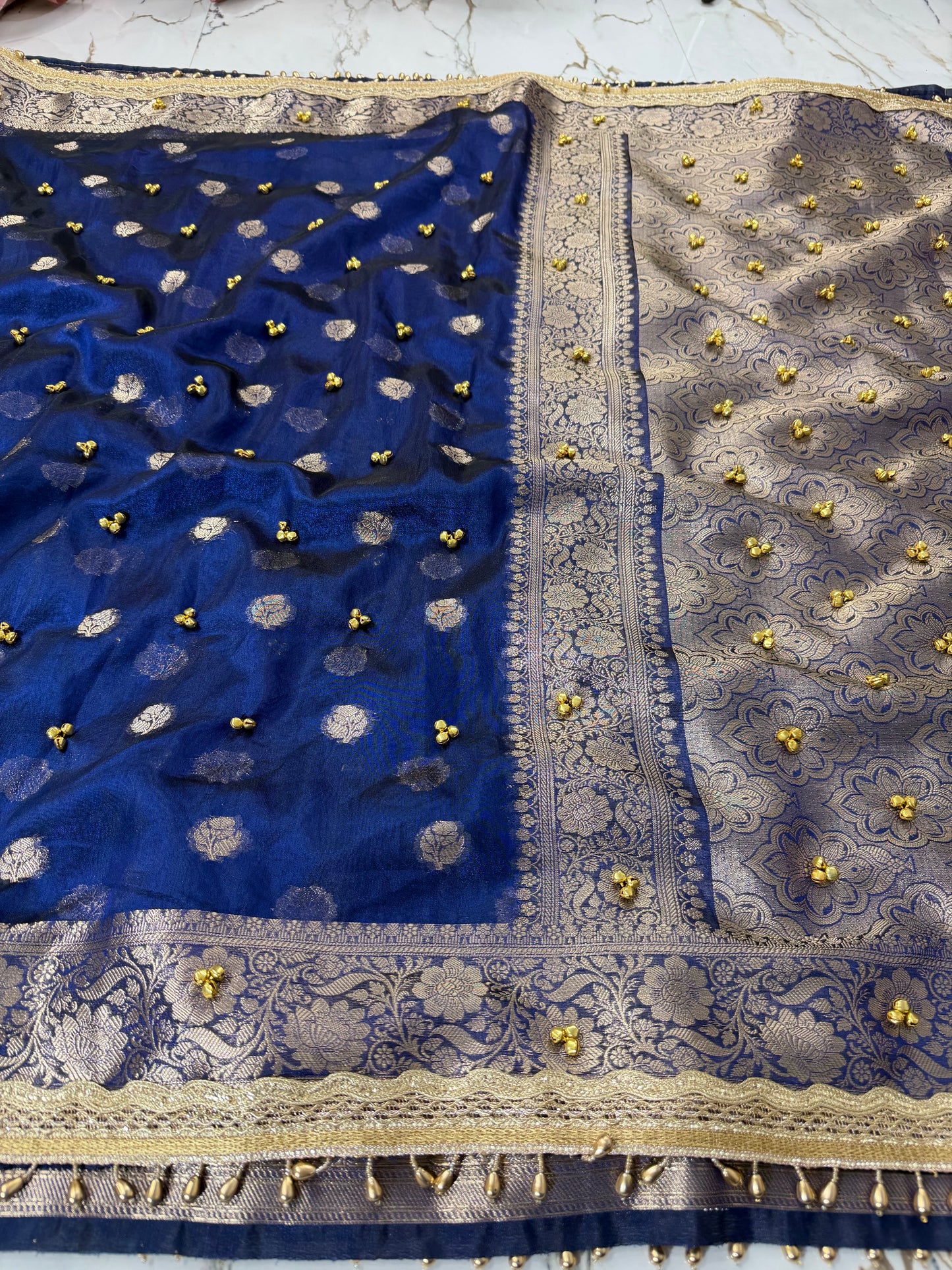 Banarasi Soft Tissue Silk Saree With Ghunghroo Work