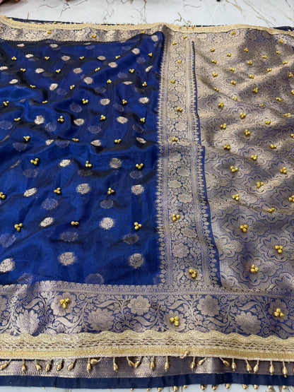 Banarasi Soft Tissue Silk Saree With Ghunghroo Work
