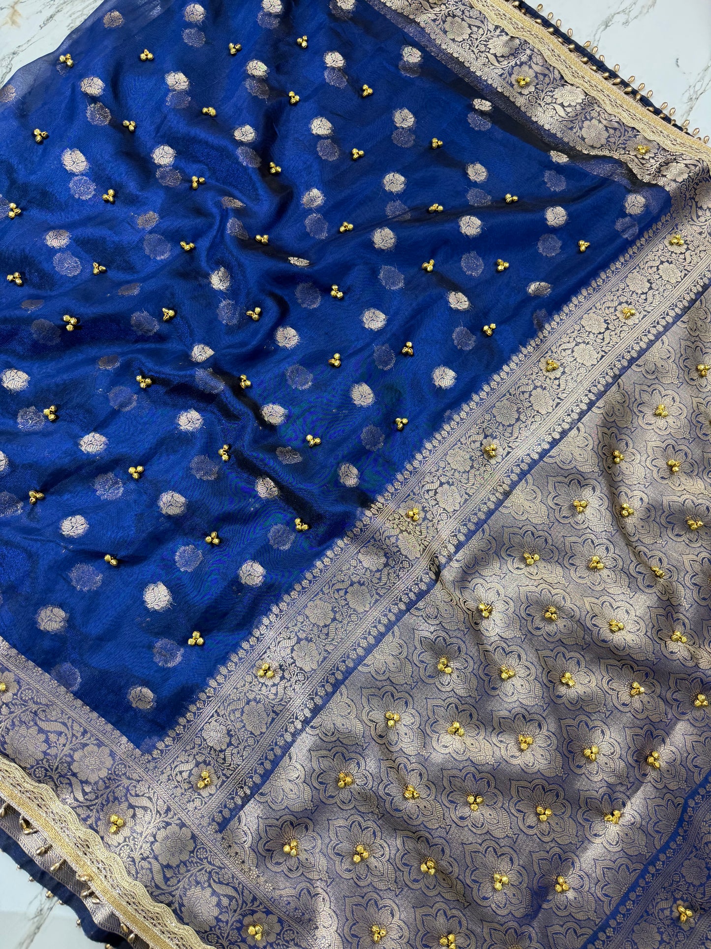Banarasi Soft Tissue Silk Saree With Ghunghroo Work