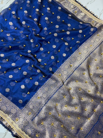 Banarasi Soft Tissue Silk Saree With Ghunghroo Work