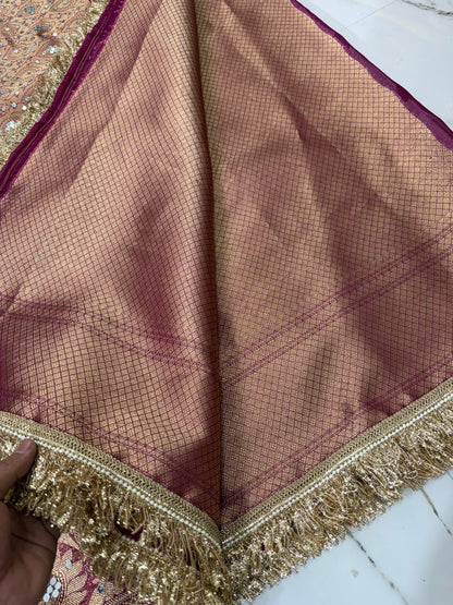 Banarasi Soft Tissue Silk Saree With Mirror work