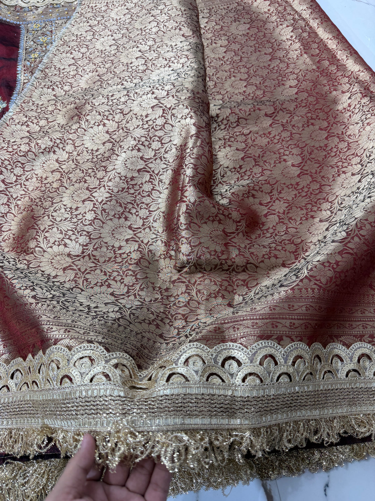 Banarasi Soft Tissue Silk Saree With Embroidery Work With Mirror And Ghunghroo Work