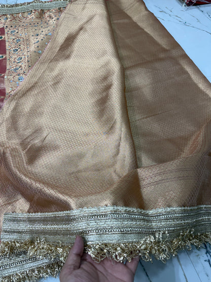 Banarasi Soft Tissue Silk Saree With Mirror Work