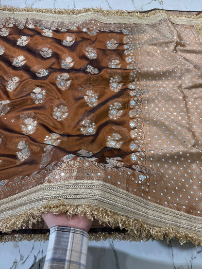 Banarasi Tissue Silk Saree With Mirror Work