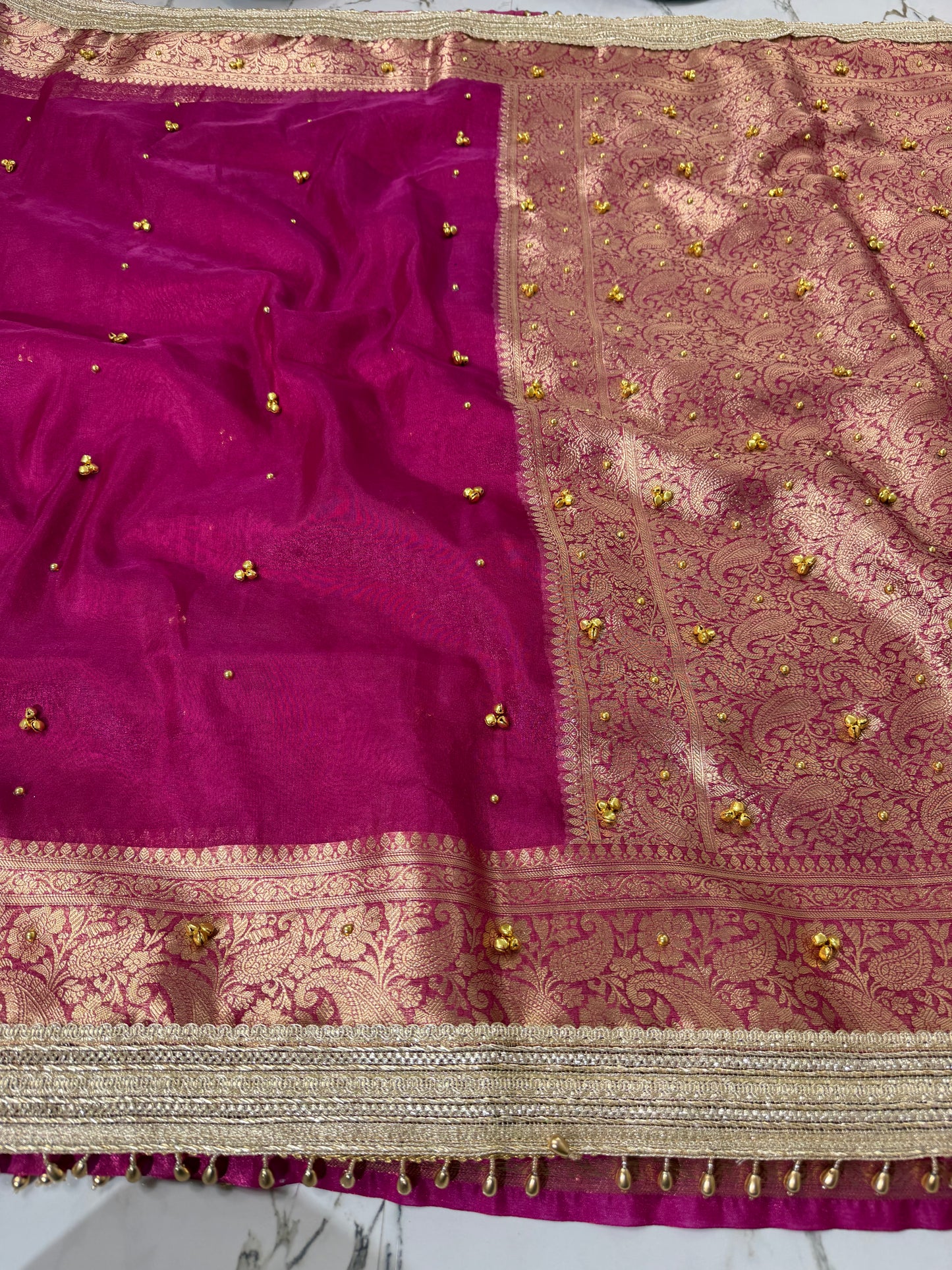 Banarasi Soft Tissue Silk Saree With Ghunghroo Work
