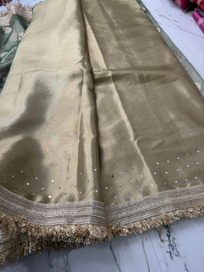 Banarasi Soft Tissue Silk Saree With Mirror Work