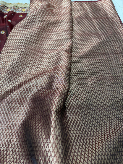 Banarasi Soft Tissue Silk Saree With Mirror And Ghunghroo Work