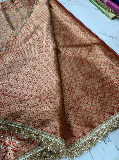 Banarasi Soft Tissue Silk Saree With Mirror Work