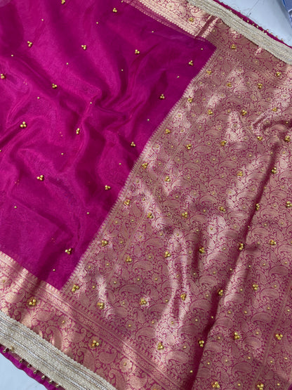 Banarasi Soft Tissue Silk Saree With Ghunghroo Work