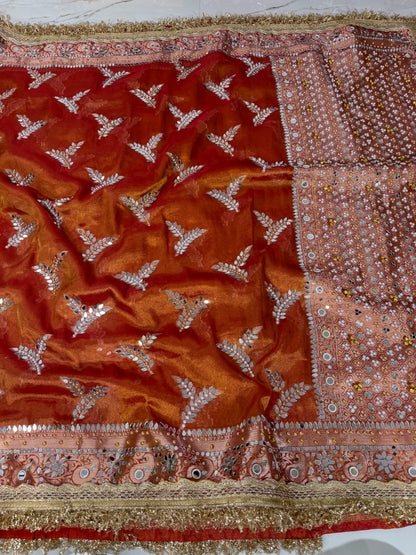 Banarasi Soft Tissue Silk Saree With Mirror And Ghunghroo Wrok