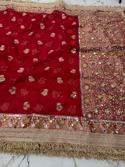 Banarasi Premium Quality Soft Kora Silk Saree With Mirror And Ghunghroo Work