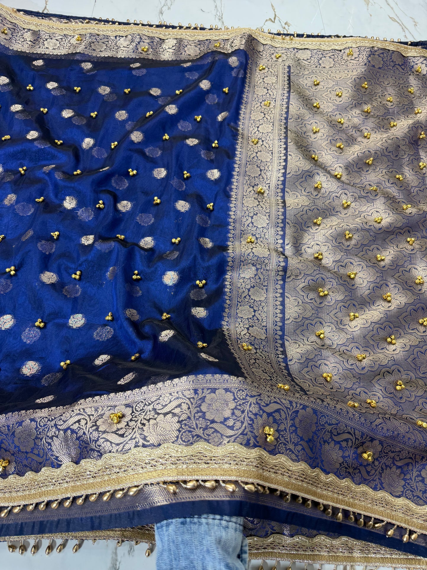 Banarasi Soft Tissue Silk Saree With Ghunghroo Work
