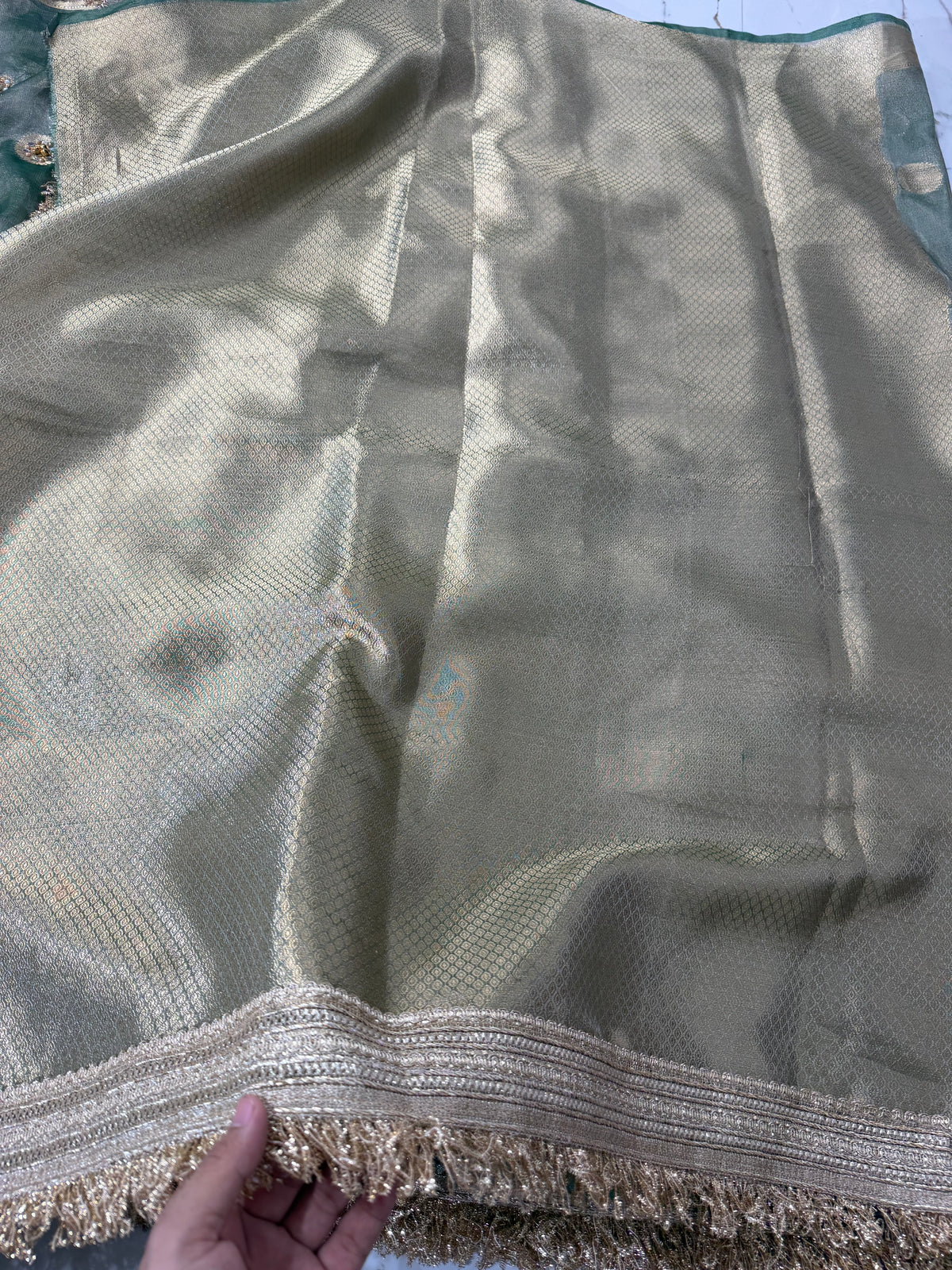 Banarasi Soft Tissue Silk Saree With Mirror And Ghunghroo Work